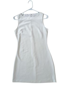 Wiholl Classic Sleeveless White Shift Dress SZ S